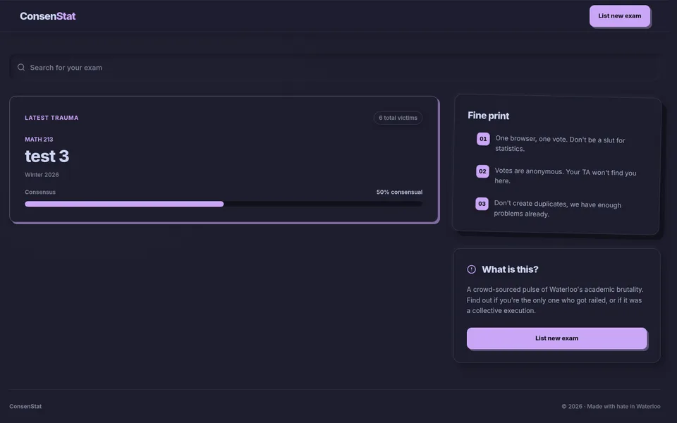 Screenshot of ConsenStat