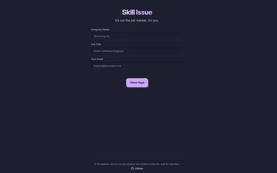 Screenshot of Skill Issue